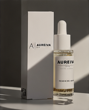 Aureiva serum and box in studio light